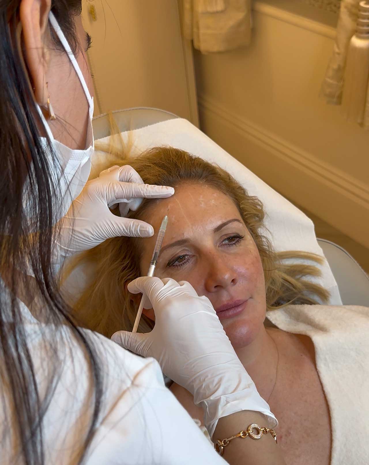 forehead lines anti wrinkle injection treatment