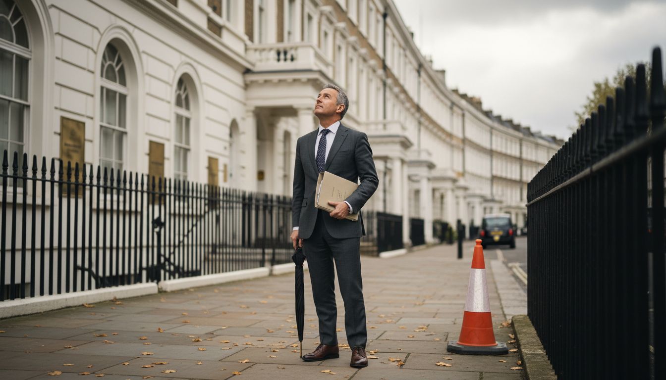 Man standing outside Harley Street clinic