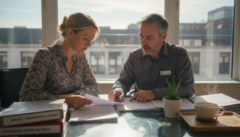 Consultation in sunlit cosmetic clinic room