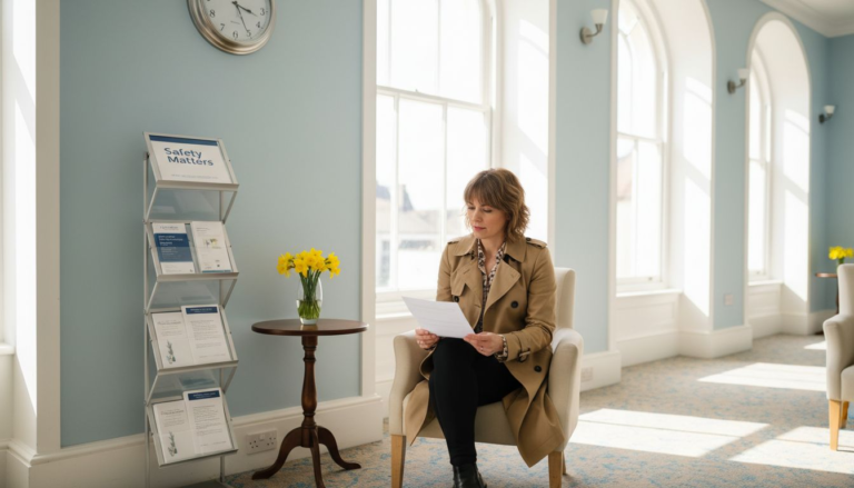 Patient in London cosmetic clinic waiting area