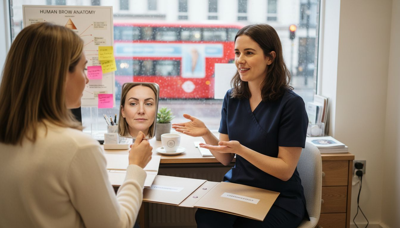 Consultation at London brow lift clinic with practitioner