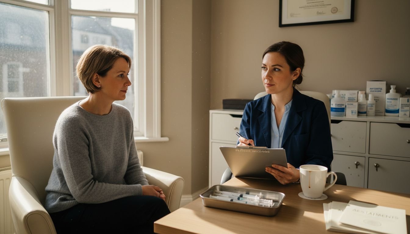 Patient discussing cosmetic treatment options