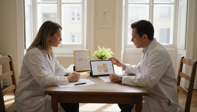 Facial rejuvenation consultation in clinic