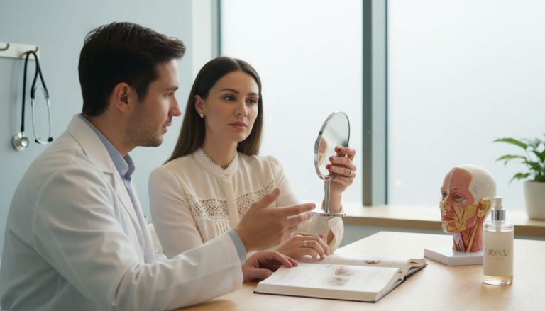 Home 11 Doctor consulting patient about under-eye filler