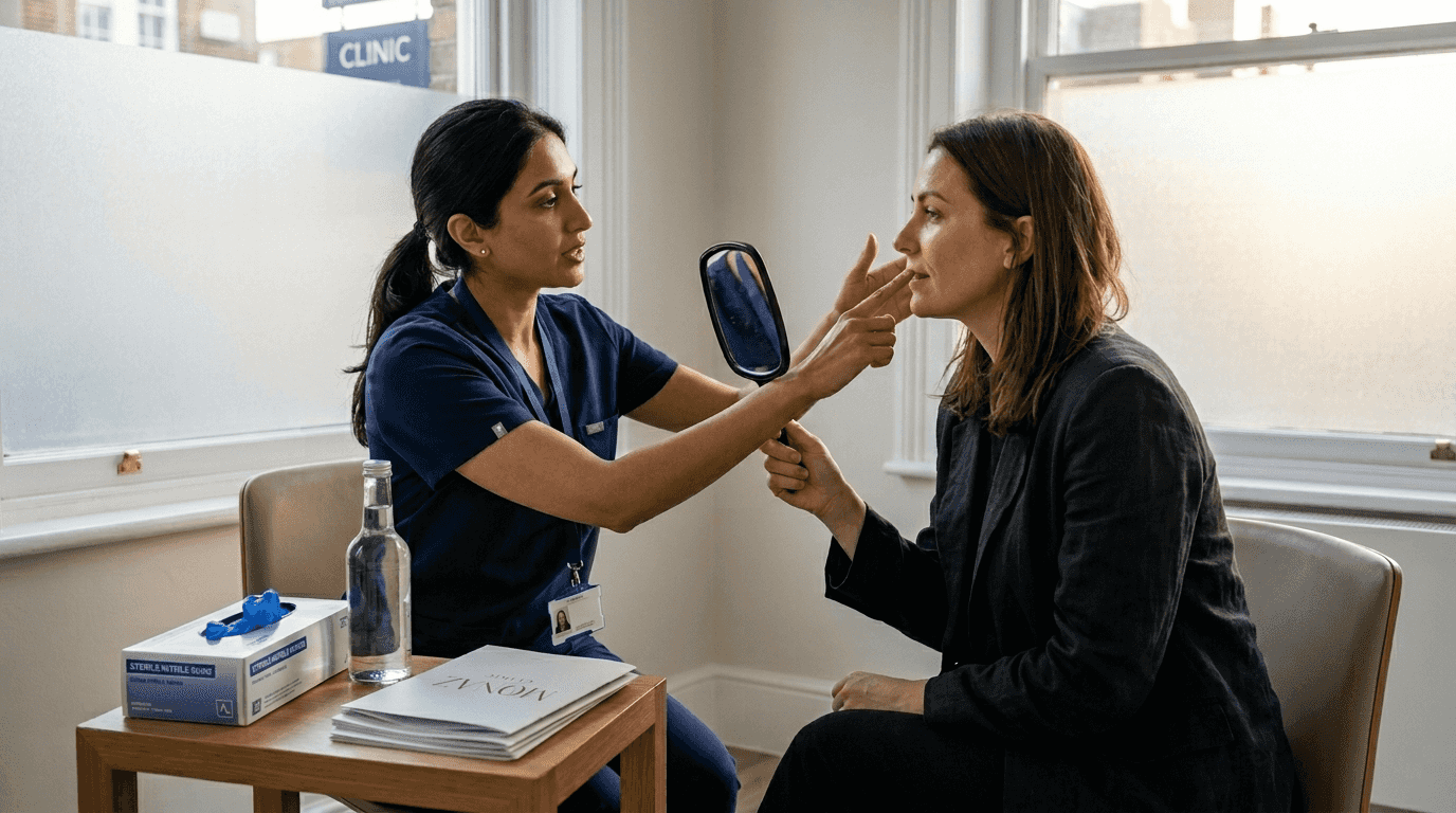 Patient consultation for smile line fillers