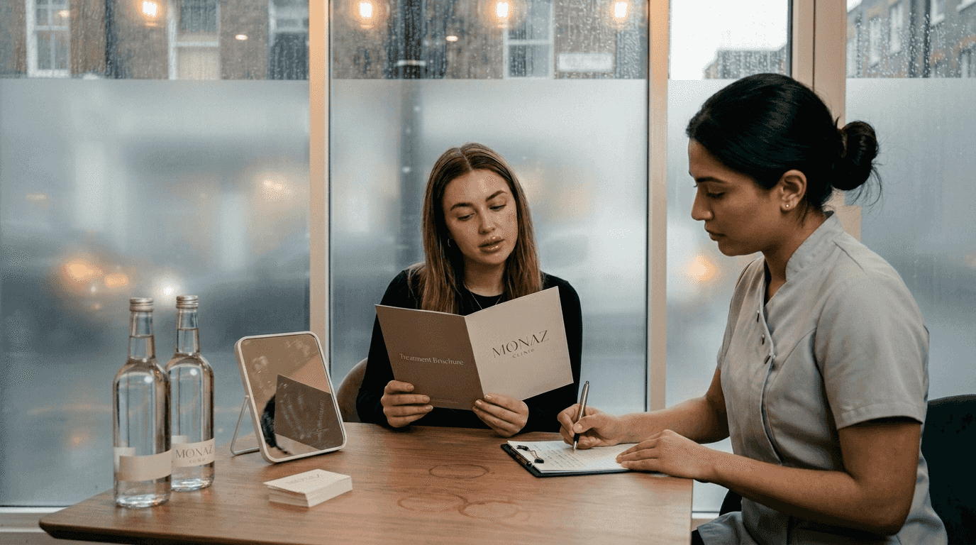 Lip filler consultation at London clinic