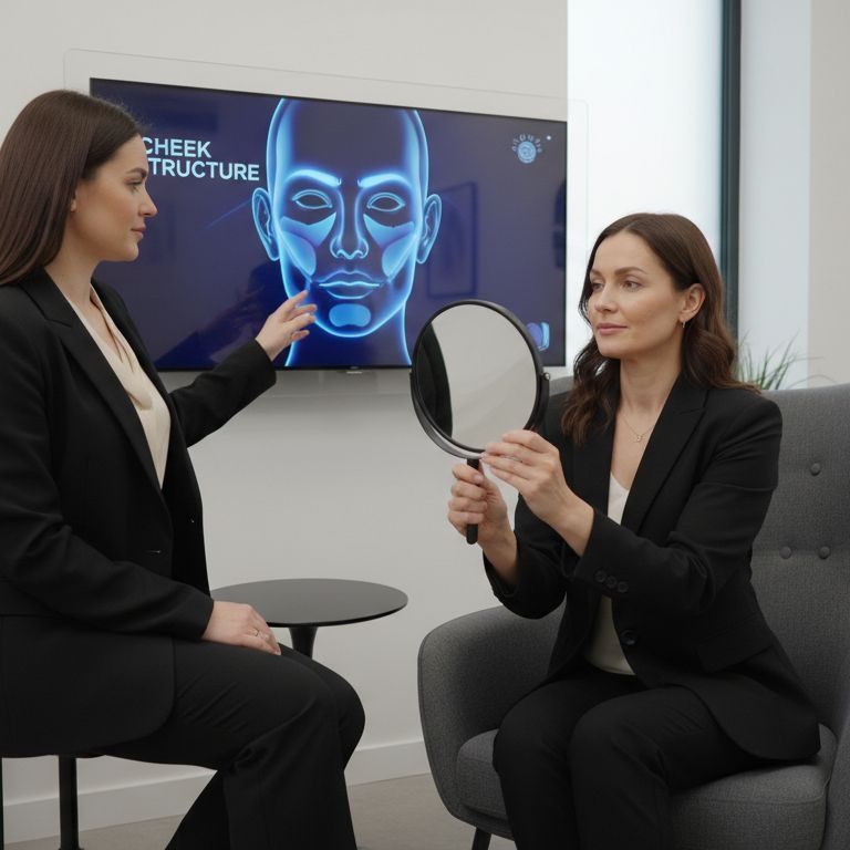 Woman consults about cheek enhancement options