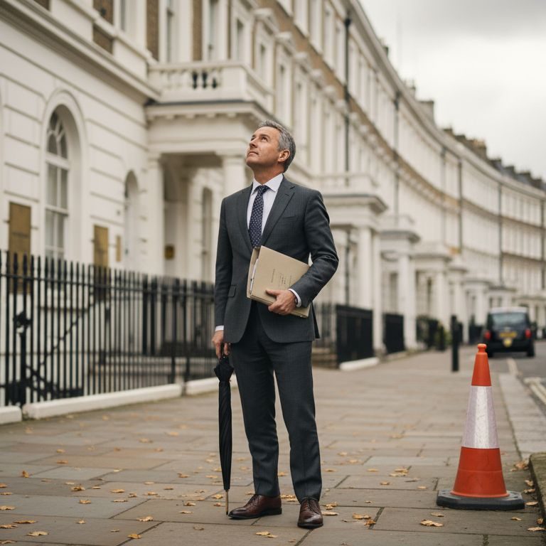 Man standing outside Harley Street clinic