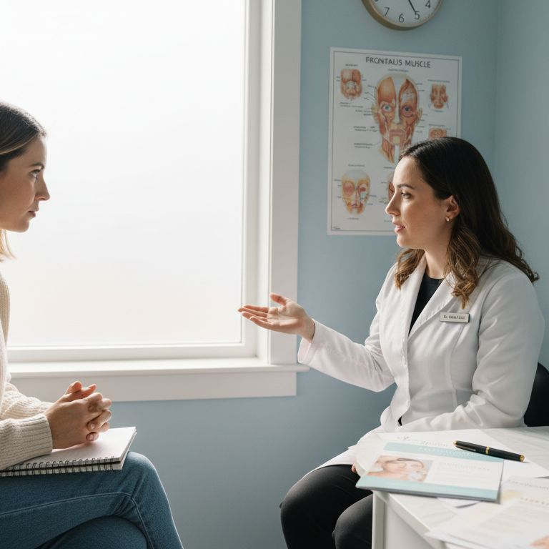 Woman and practitioner at cosmetic clinic consult