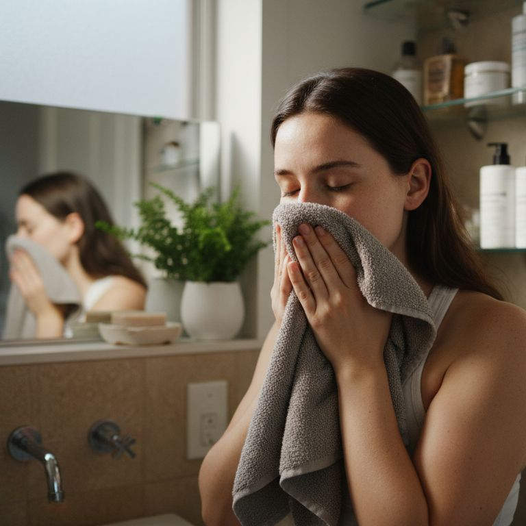 Woman follows gentle morning skincare routine