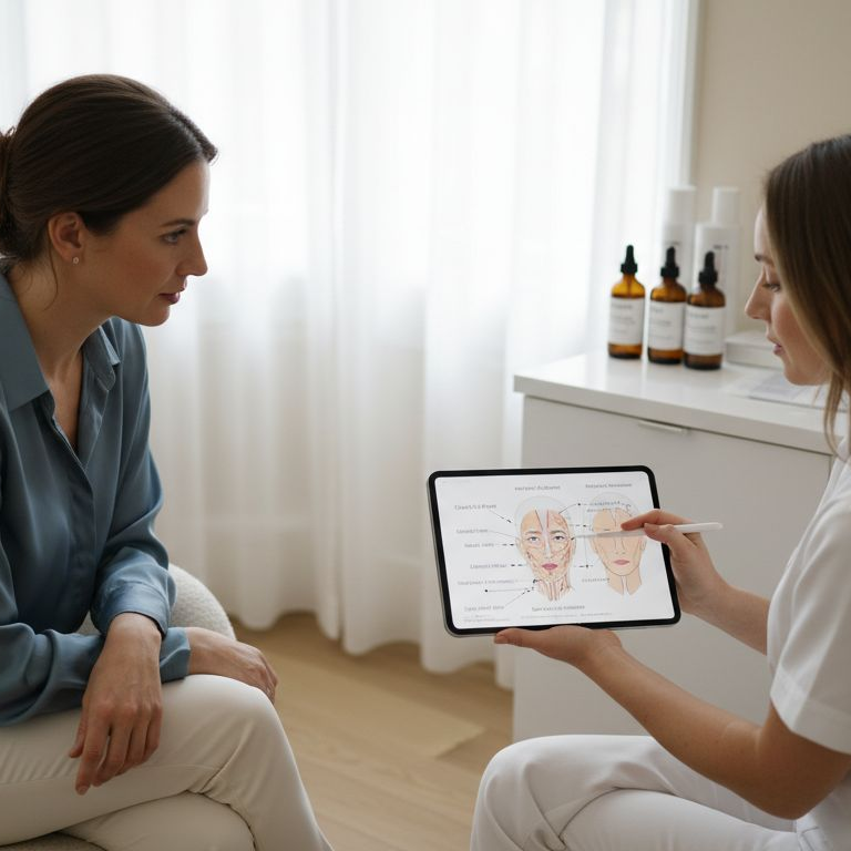 Woman consulting facial aesthetics expert