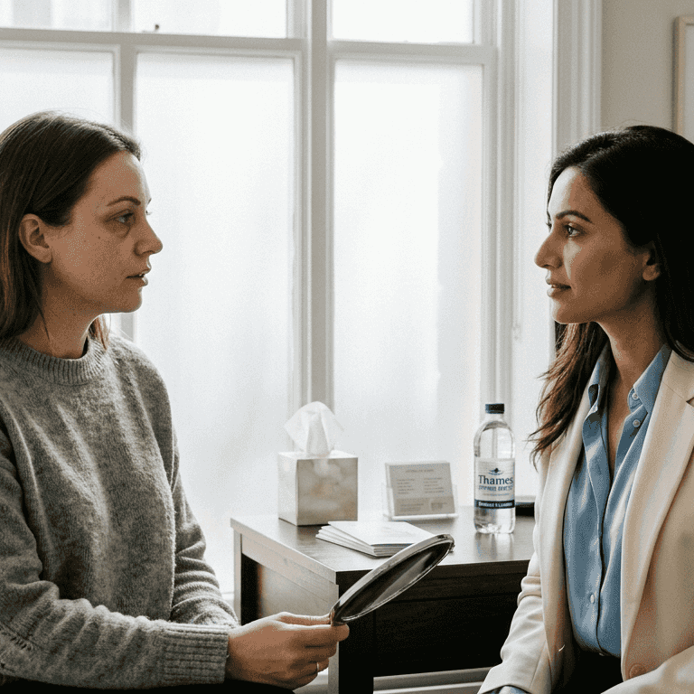 Clinic consultation about under eye fillers